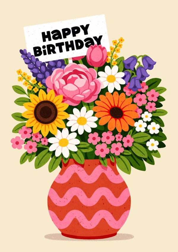 Pretty Birthday Card  - Floral Vase created by Folio | Ian Owen