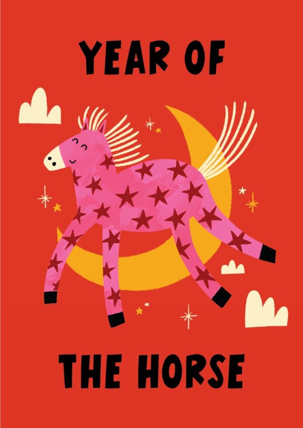 Cute Chinese New Year Card - Year Of the Horse created by Lucy Maggie Designs