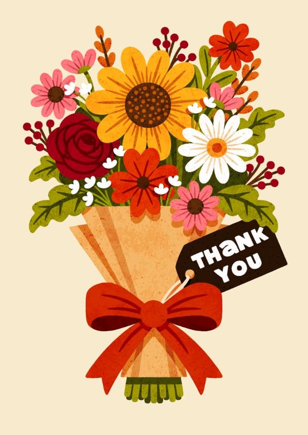Classic Thank You Card - Flower Bouquet created by Folio | Ian Owen