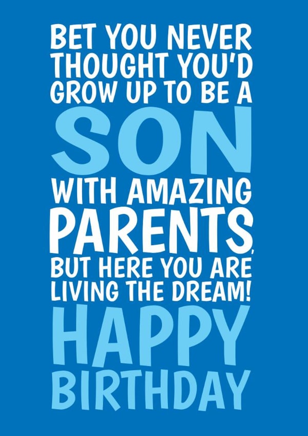 Funny Birthday Card - For Son - From Amazing Parents created by @Cupsie's Creations