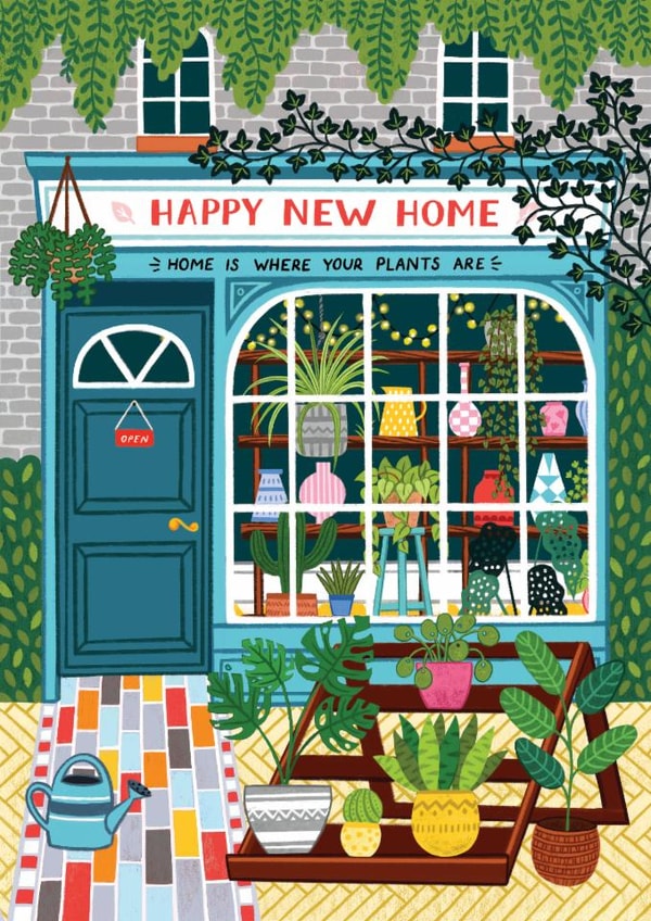 Classic New Home Card - House Plants - Home Is Where Your Plants Are created by Pear Tree Press
