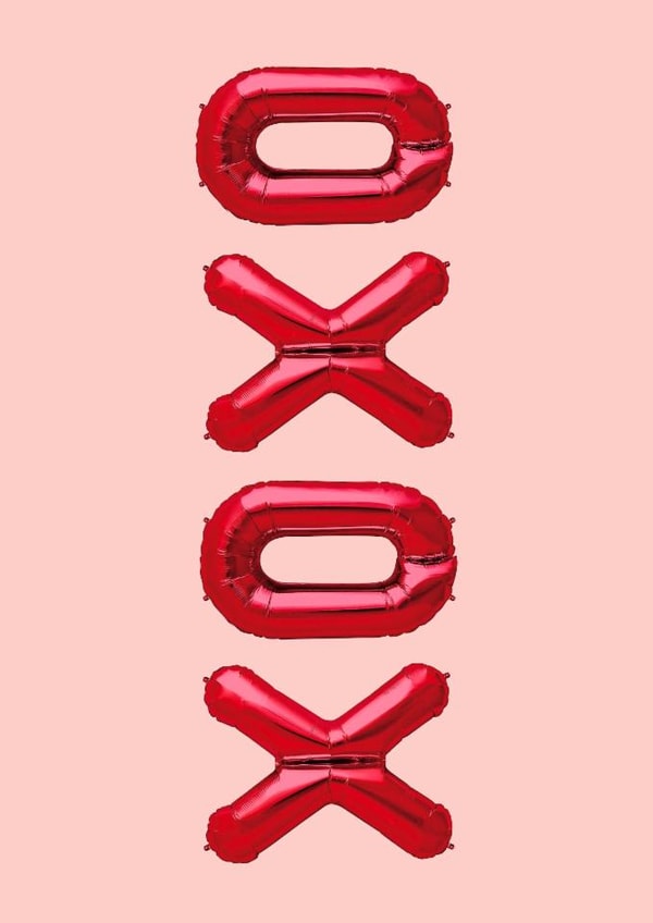 XOXO Gossip Girls! Cute Red Shiny Balloon Loved up Card created by PengellyArt