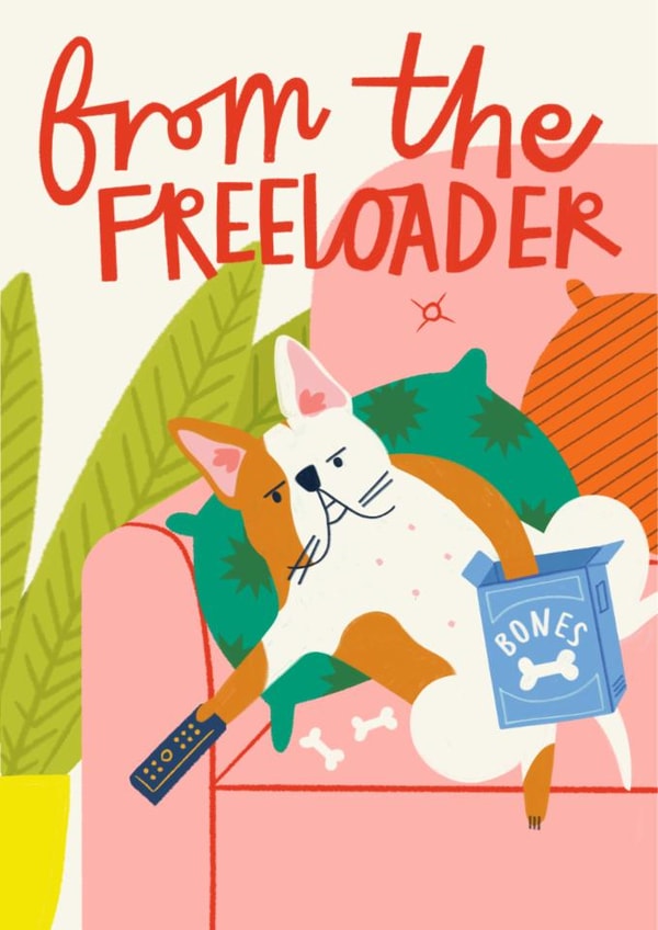 Funny Birthday Card - Freeloading Dog - Frenchie created by AbiGoLucky