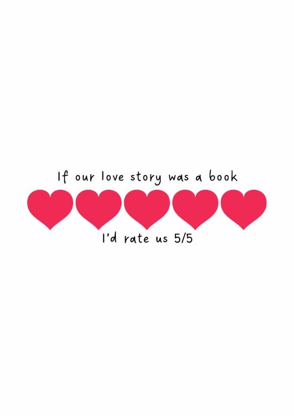 Bookish theme valentines day card for your book loving partner created by DigitalprintsbySE