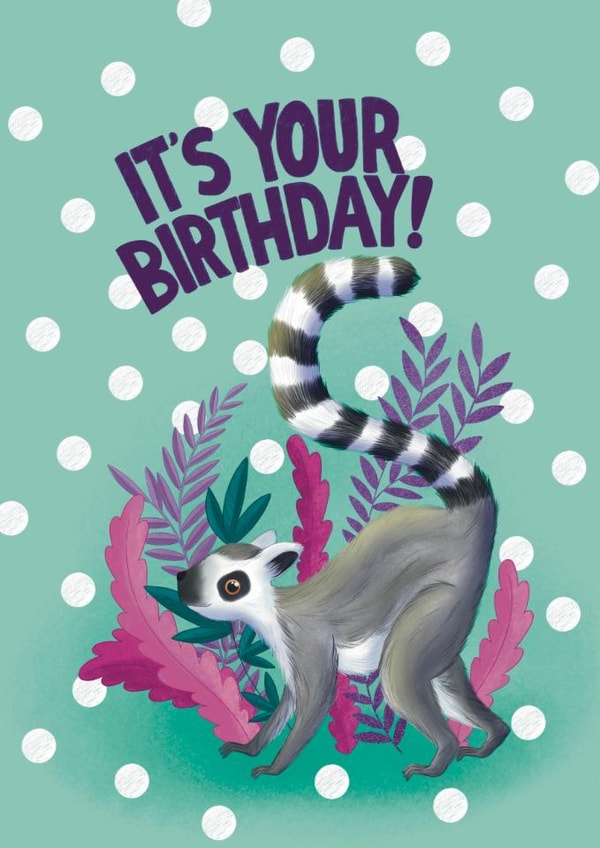 Cute Lemur Birthday Card for Wildlife Lovers created by Pixiecraft