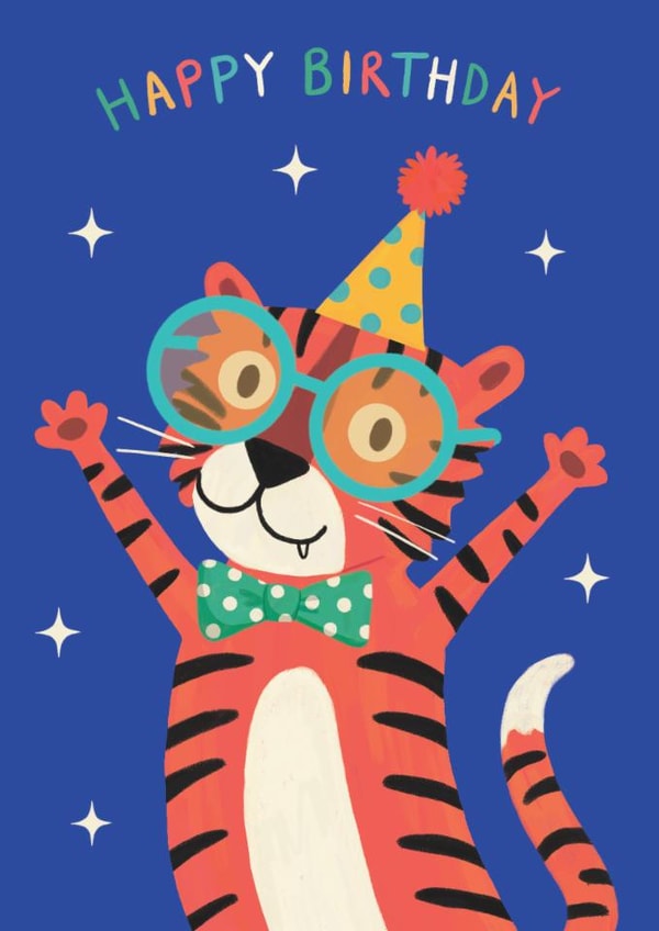 Cute Birthday Card - Party Tiger created by Jo Podmore