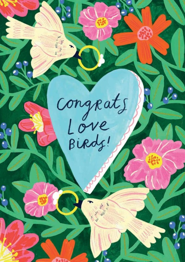 Pretty Engagement Card - Love Birds created by Kerrie McNeill
