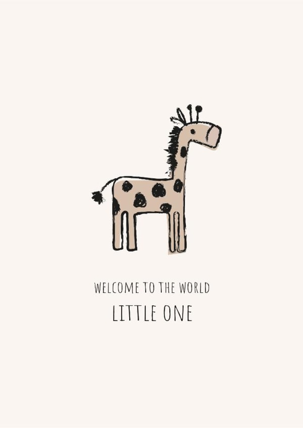 Cute new born baby for new parents - giraffe - little one - congrats-new arrival created by Cesca Hoyle