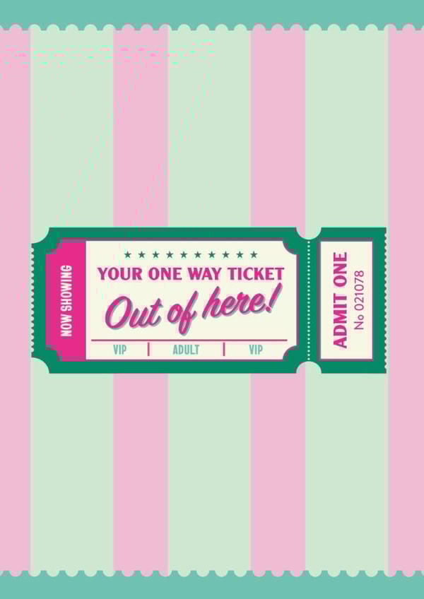 Modern - new job - friend - cinema ticket - your one way ticket out of here created by rachels_type