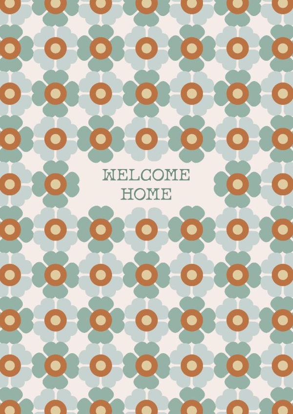 Pretty Floral New Home Card - Welcome Home Retro Card created by Lately Studio