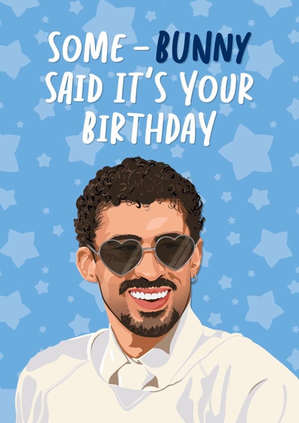 Funny Birthday Card - Bad Bunny created by The Girl Next Draw Cards