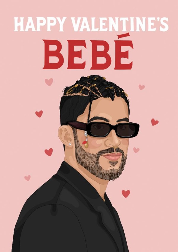 Fun Valentine's Day Card - Bad Bunny - Bebé created by DoodEls