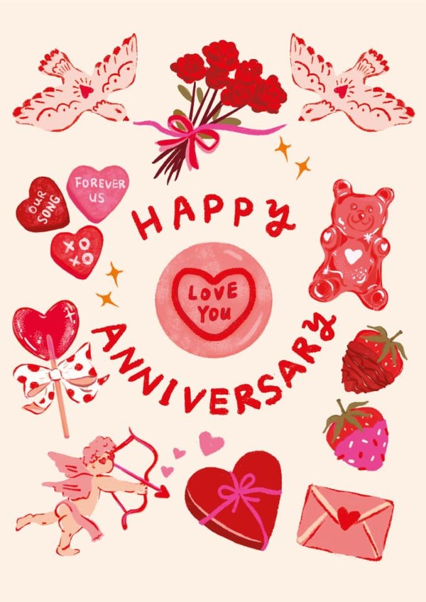 Classic Anniversary Card - Love You - Strawberries created by Ricicle Cards