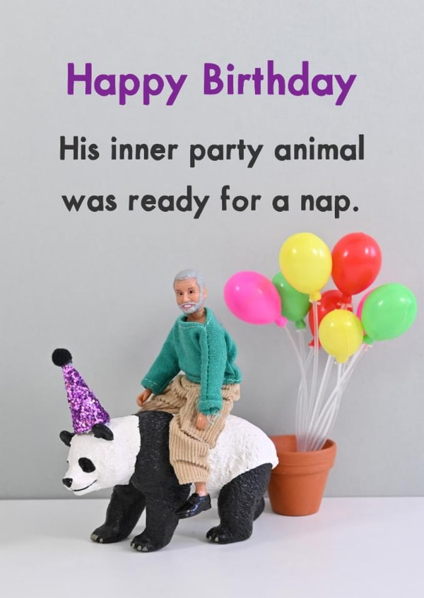 Funny Birthday Card - Inner Party Animal created by Bold & Bright Cards