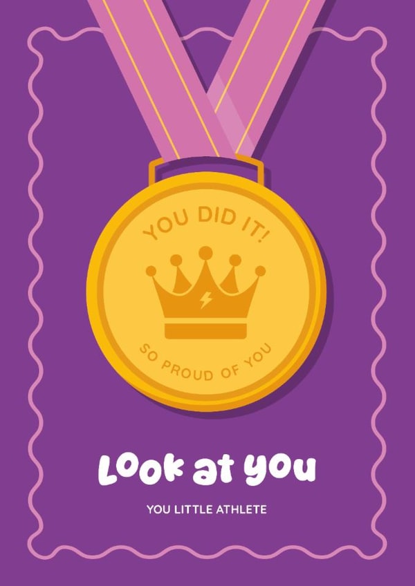 Classic Congratulations Card - Gold Medal - You Did It created by Jog On Studio