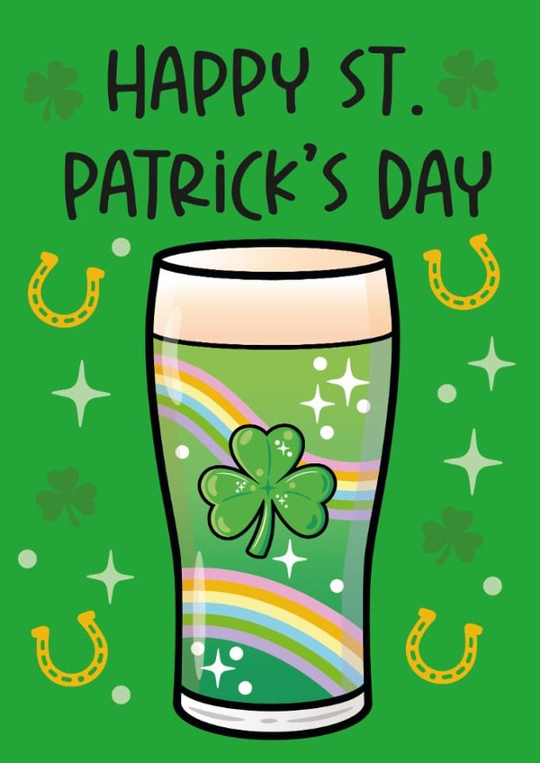 Classic St. Patrick’s Day Card - Guinness - Shamrock created by Glitter Arty