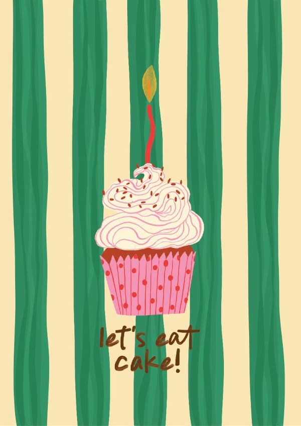 Fun Birthday Card with Cupcake - Let's Eat Cake! created by Penny and Me
