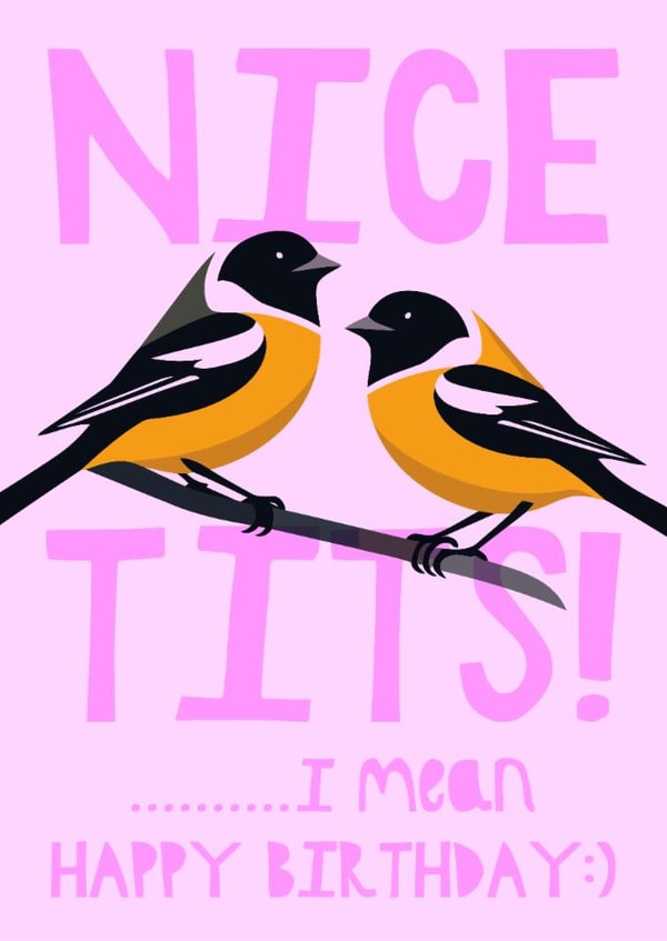 Cute, rude, cheeky, funny birthday card created by Mint Ink