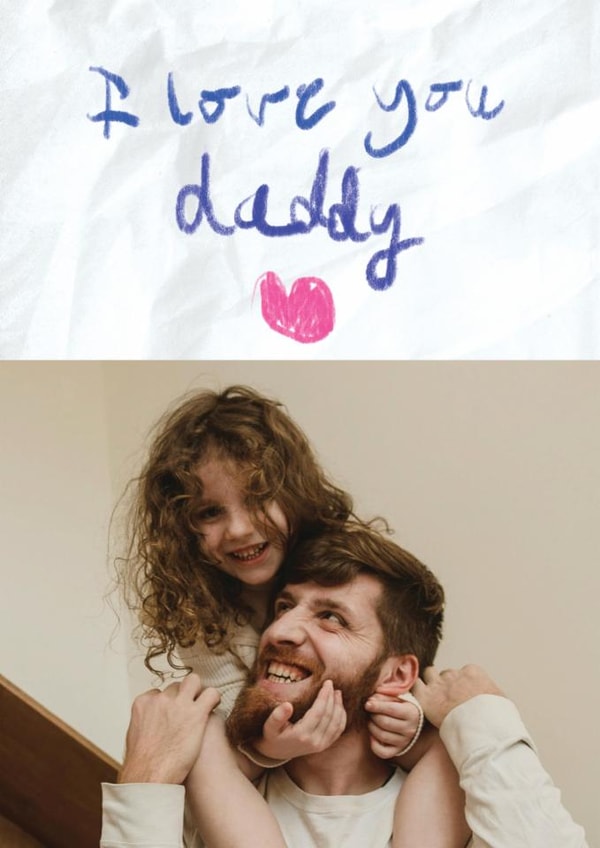 Cute Father's Day Card- I Love You Daddy created by Bev O'Connor || @oconnordesign