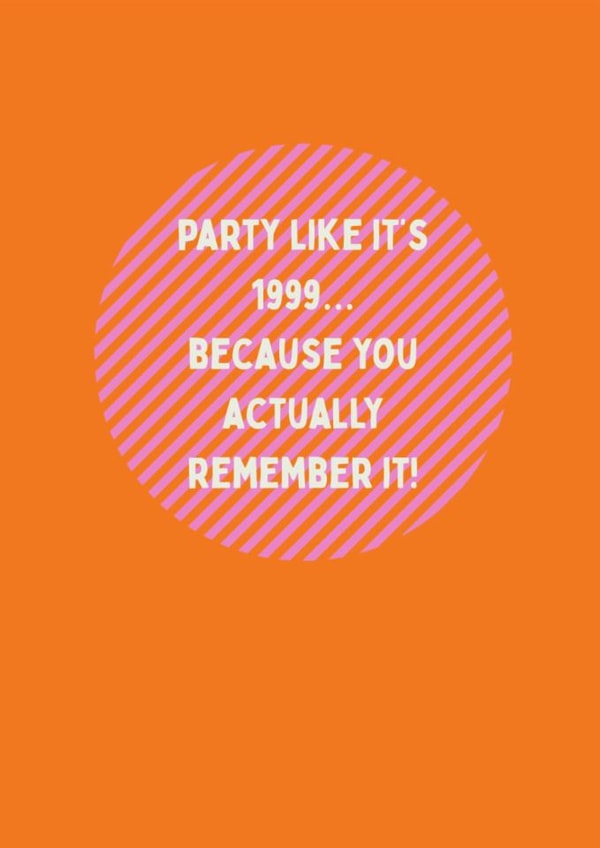 Funny birthday card for people born in the 1980s and 1990s created by Fox & Piglet