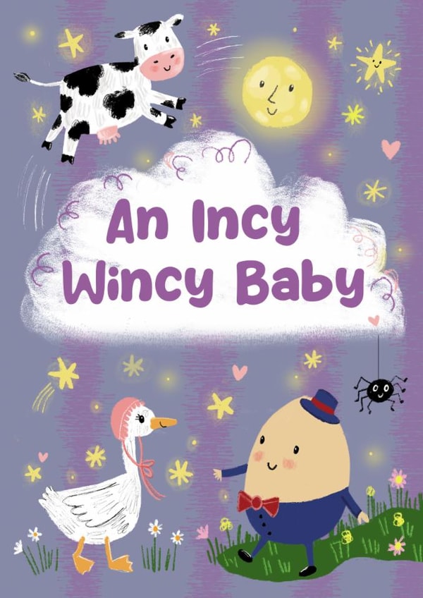 Nursery Rhyme Themed New Baby Card created by Holly Bushnell Illustration