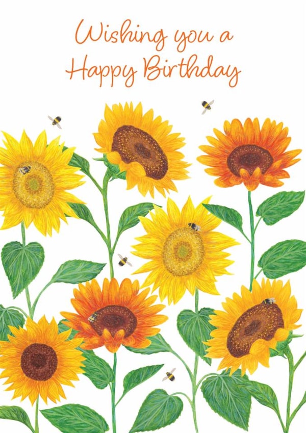 Pretty sunflowers birthday card for someone special created by Sofia Papa Designs