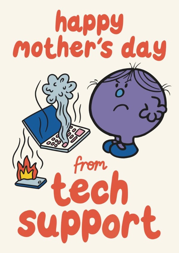 Cheeky Mother’s Day Card - Little Miss - From Tech Support created by Mr. Men