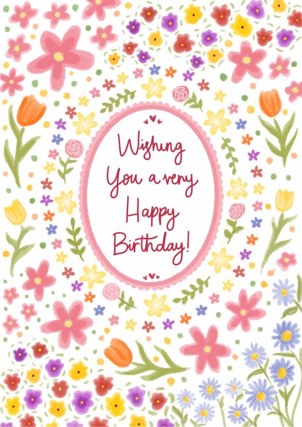 Pretty floral birthday card for her created by Studio Rueben