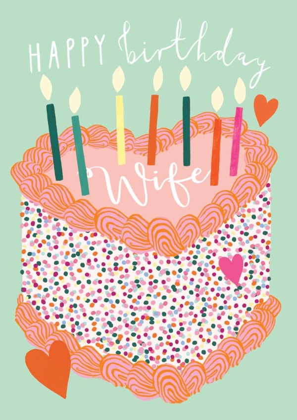 Classic Birthday Card - For Wife - Heart Cake created by Louise Tiler