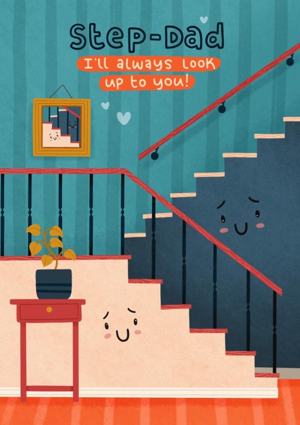 Cute Father's Day Card - Stepdad - Always Look Up To You created by Blue Kiwi Design