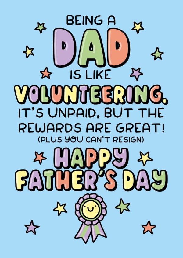 Funny Heartfelt Father’s Day Card - Volunteering created by Katie Ruby Illustration