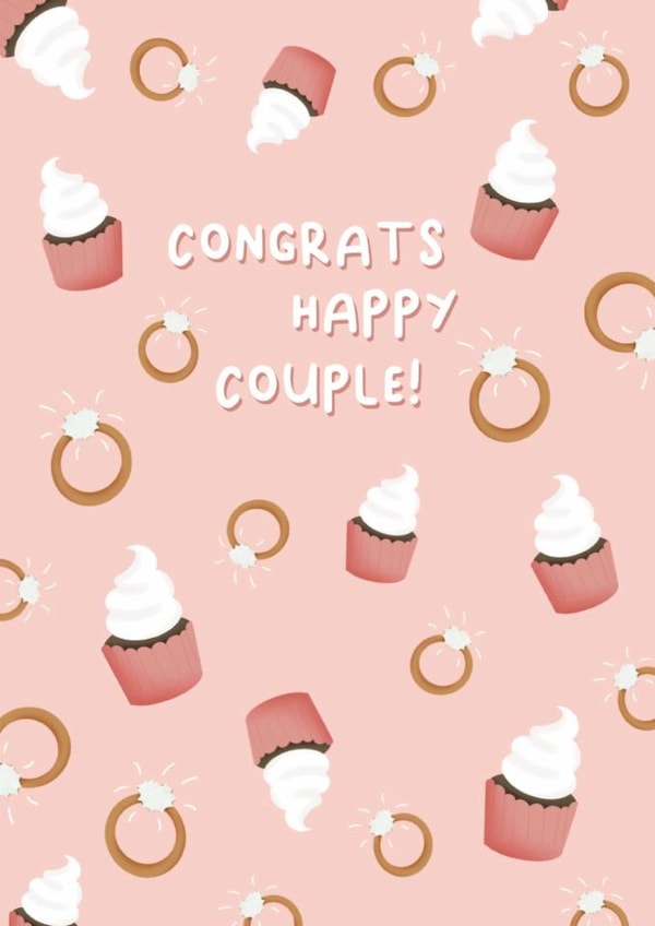 Congrats Happy Couple - Engagement or Wedding Congratulations Card created by Design Strikes | Leanne
