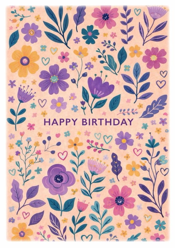 Bright Floral Happy Birthday Card created by Lauren Rachael