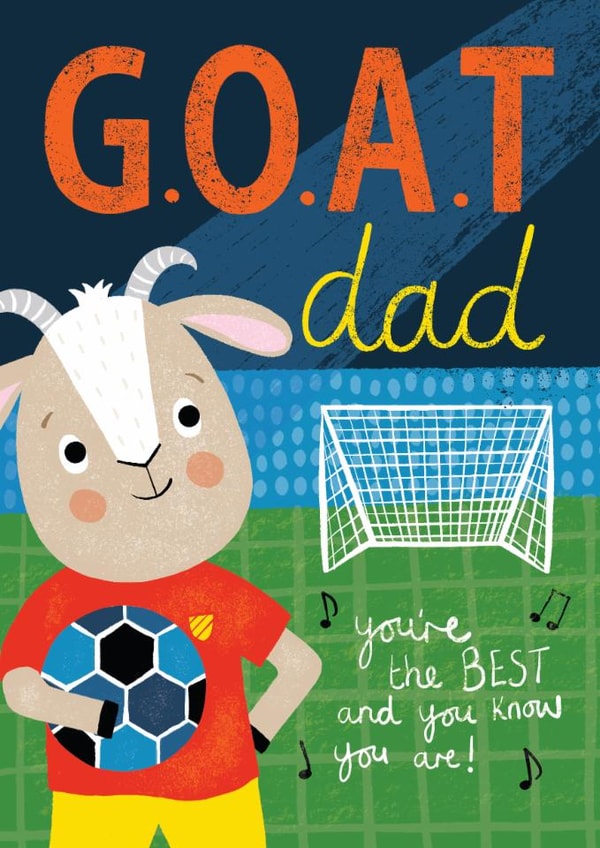 Cute football-themed G.O.A.T. card for Dad's birthday or Father's Day. created by Christine Gore