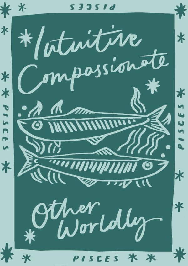 Pretty horoscope star sign card for your that special pisces in your life created by Bee Davies