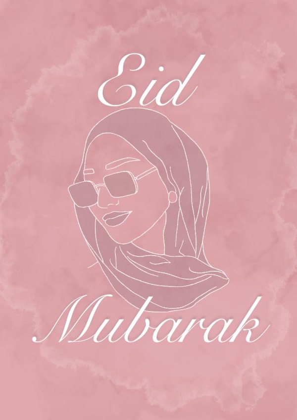 A classy Eid Mubarak card to the most fashionable of sisters created by Sian Maksousa
