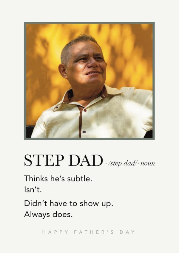 Funny Father's Day Card - Step Dad - Definition created by Choo Choo 