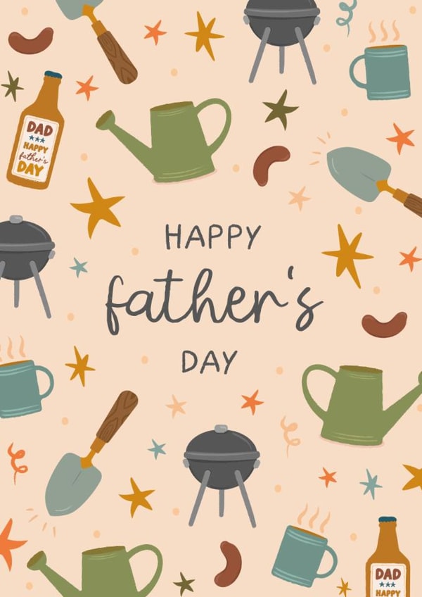 Classic Father's Day Card - Barbecue - Gardening created by The Pattern Press