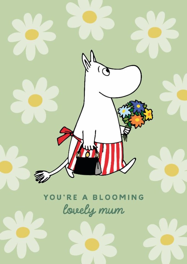 Cute Mother’s Day Card - Moomin  - Blooming Lovely Mum created by Moomin Characters