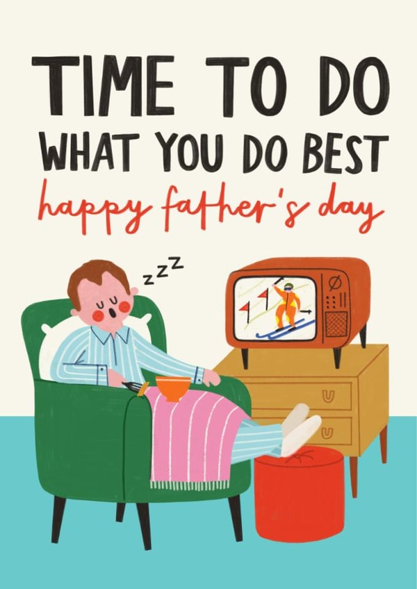 Funny Father's Day Card - Television - Nap created by AbiGoLucky