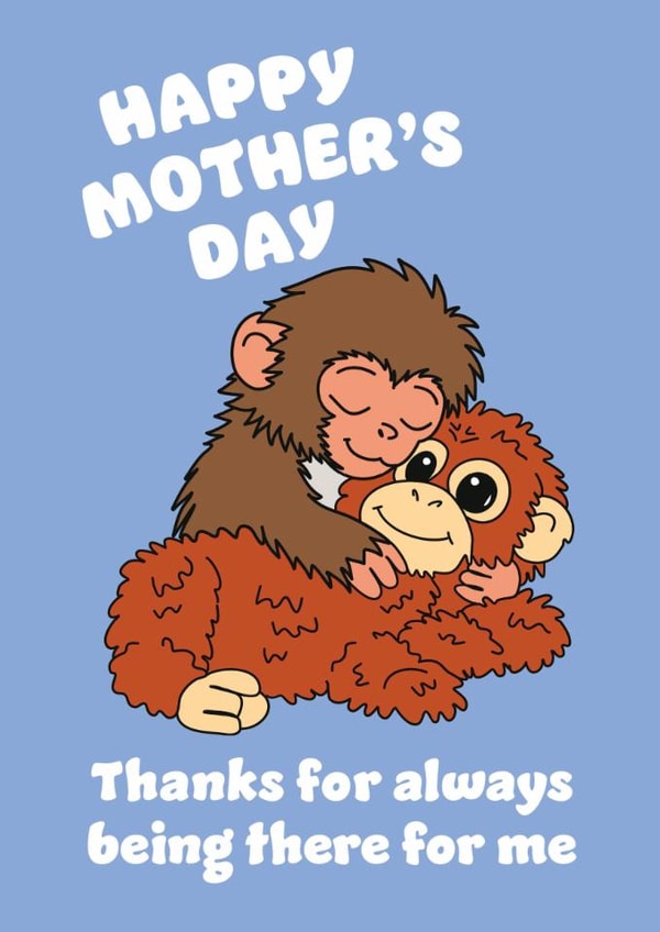 Punch The Macaque Monkey Mother's Day Card created by Paper Plane
