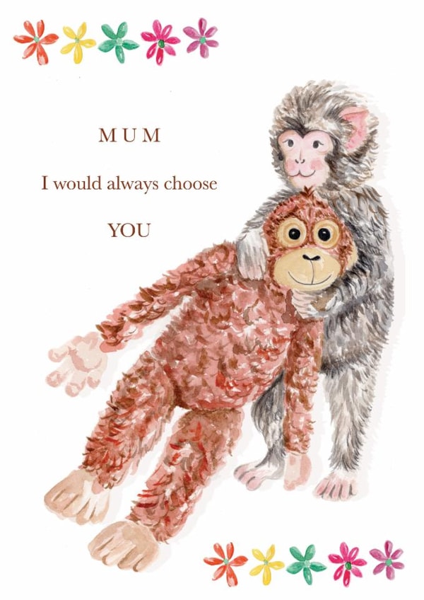 Punch the monkey Mothers Day Card created by Samantha