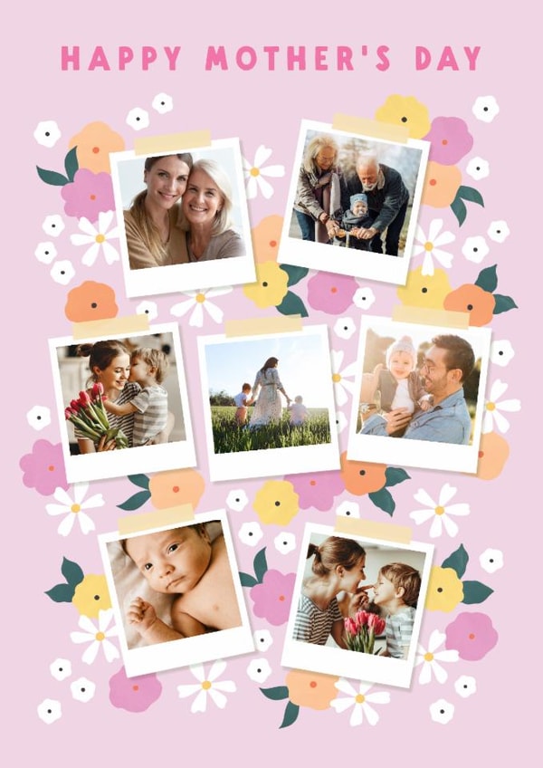 Pretty Mother's Day Card - Floral Polaroids created by Lemon and Sugar 