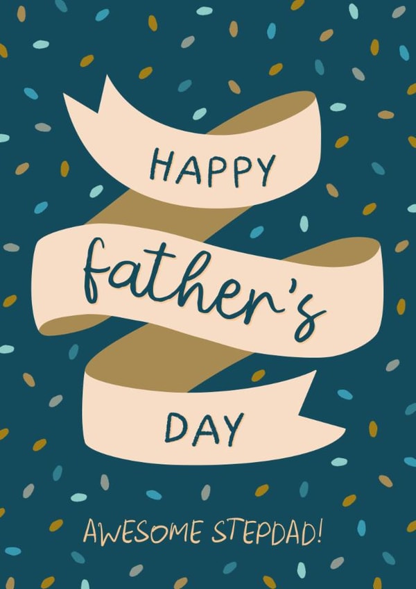 Classic Father's Day Card - For Stepdad - Banner created by The Pattern Press