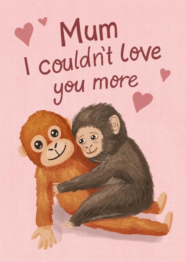 Cute Mother's Day Card - Punch The Monkey created by Silky Rose Design