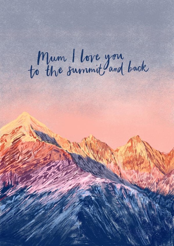 Mountain themed Mothers Day Card - Outdoorsy Mothers Day Card created by Discover and Draw