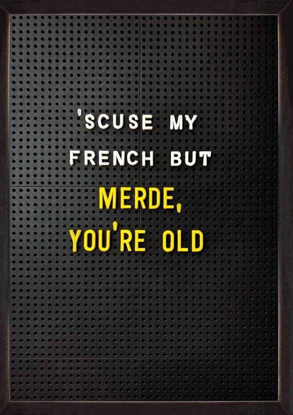 Funny Birthday Card - Excuse My French - You're Old created by Brainbox Candy