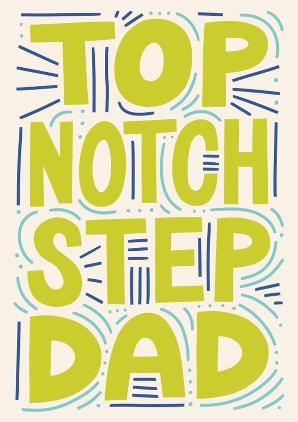 Classic Father’s Day Card - For Step Dad - Top Notch Step Dad created by Christine Cuddihy Illustration
