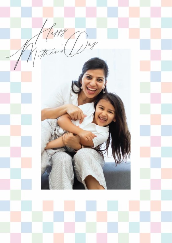 Classic Mother's Day Card - Pastel Checkerboard Frame created by Olivia Raufman Design