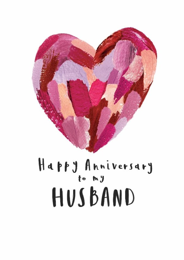 Red rainbow heart anniversary card for my Husband. created by Kay Louise 